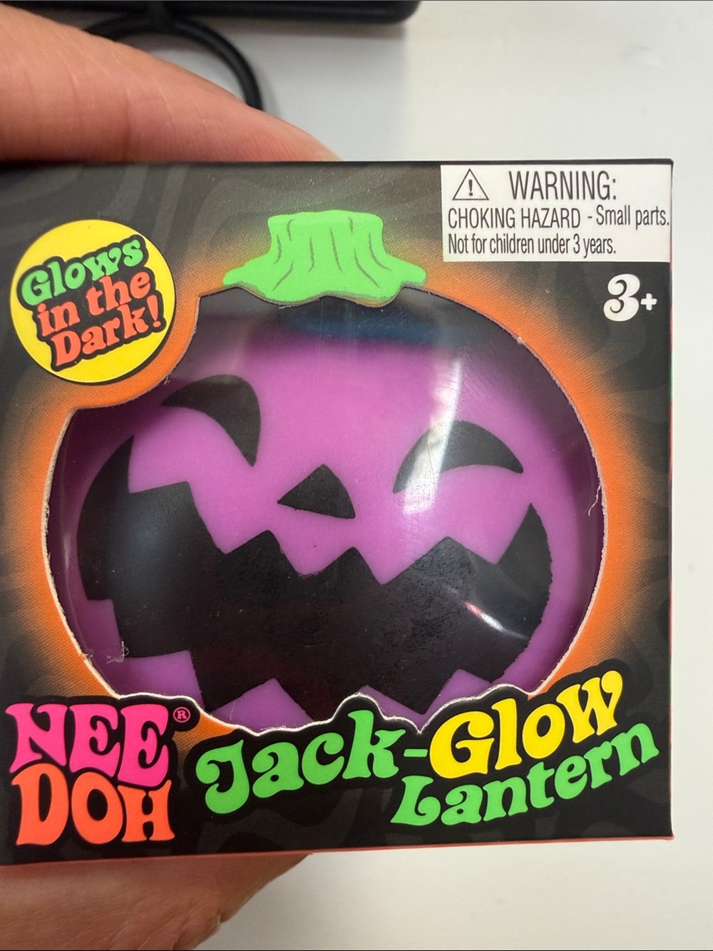 Nee Doh Jack-Glow Lantern Kids Toy - Purple Glow Pumpkin